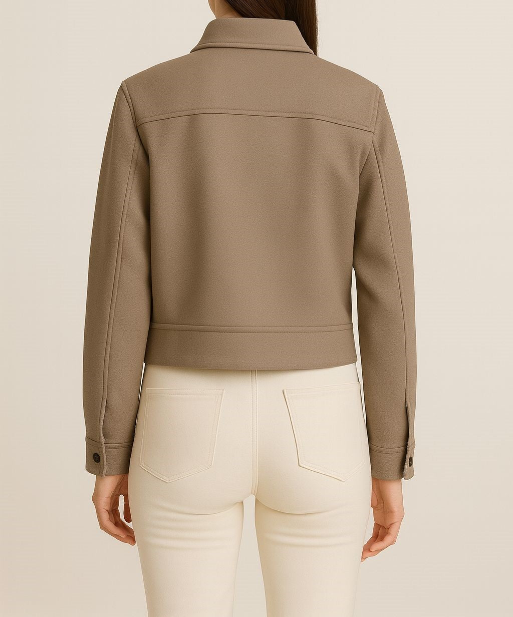 Kadın Şık Cepli Kaşe Ceket