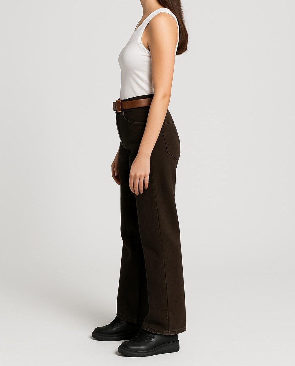 Kadın Kemerli Yüksek Bel Palazzo Pantolon