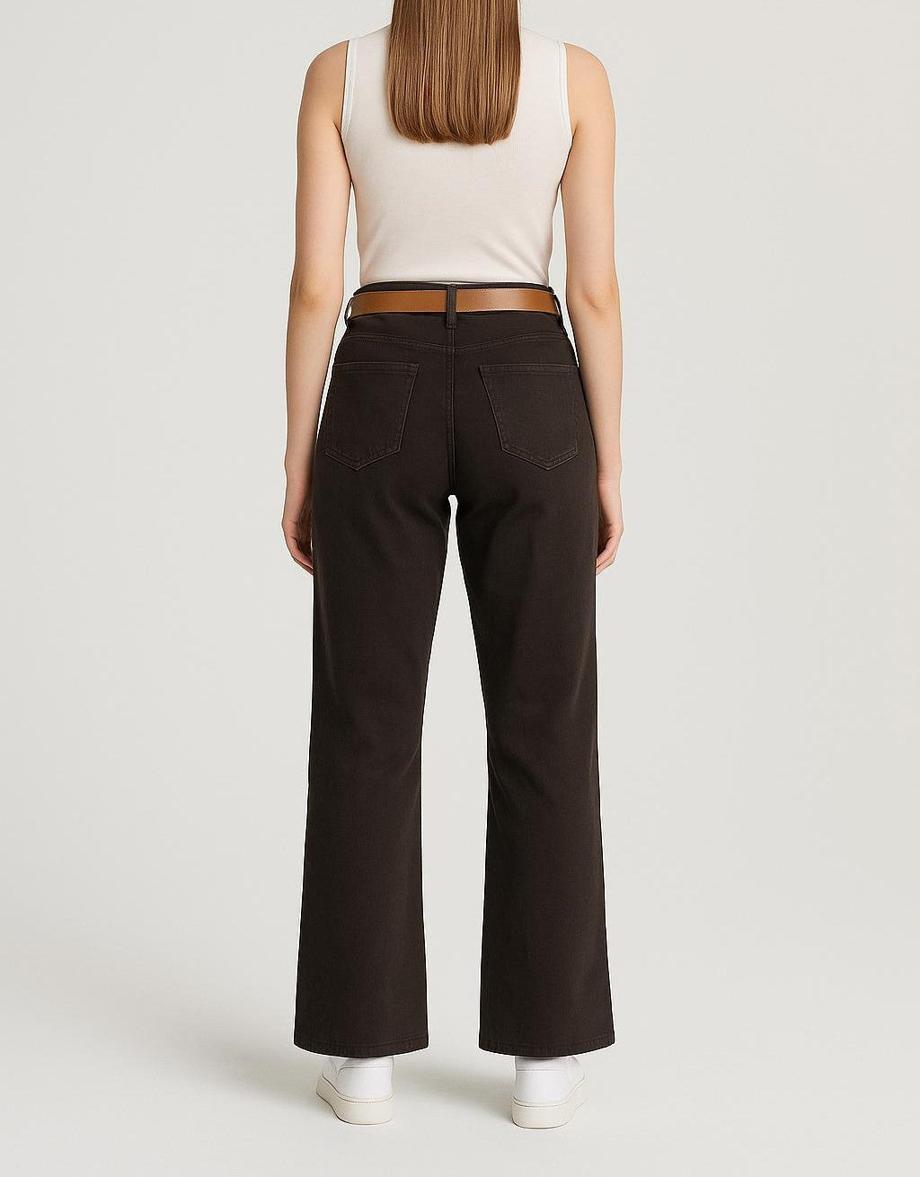 Kadın Kemerli Yüksek Bel Palazzo Pantolon