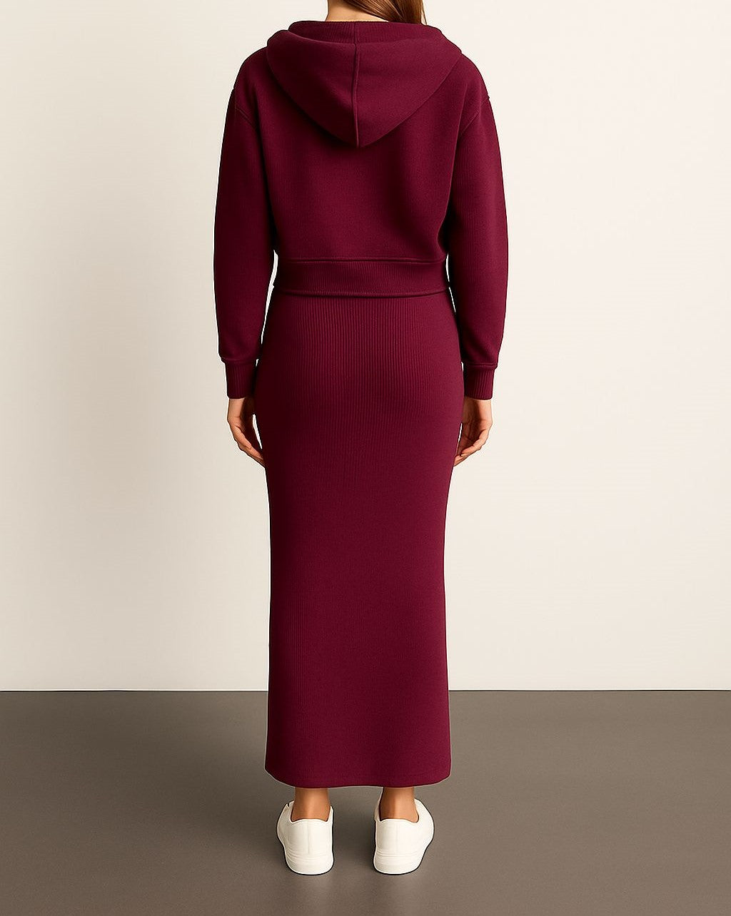 Kadın Şık Hırka Triko Elbise Takım