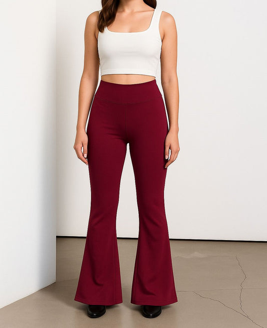 Kadın Esnek Kumaş İspanyol Paça Tayt