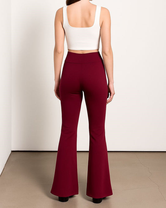 Kadın Esnek Kumaş İspanyol Paça Tayt