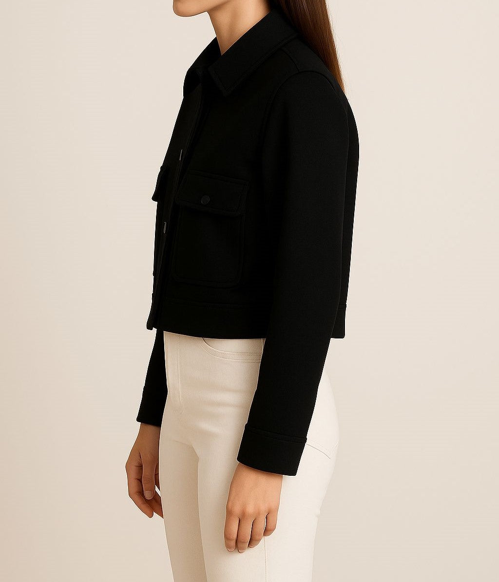Kadın Şık Cepli Kaşe Ceket