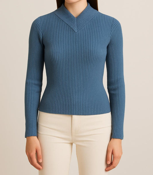 Kadın Şık Dar İnce Triko Kazak